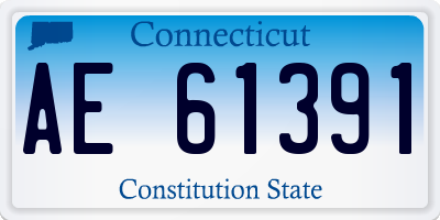 CT license plate AE61391