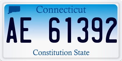 CT license plate AE61392