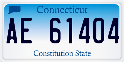 CT license plate AE61404