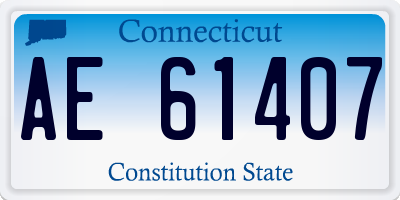 CT license plate AE61407