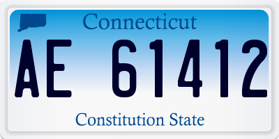 CT license plate AE61412