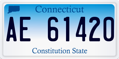 CT license plate AE61420