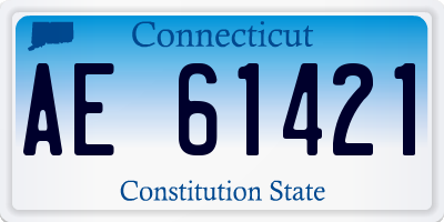 CT license plate AE61421