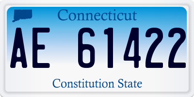 CT license plate AE61422