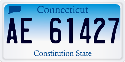 CT license plate AE61427