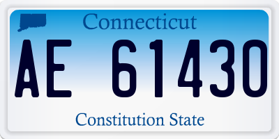 CT license plate AE61430
