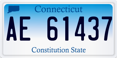 CT license plate AE61437