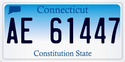 CT license plate AE61447
