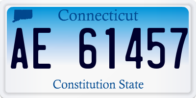 CT license plate AE61457