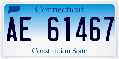 CT license plate AE61467