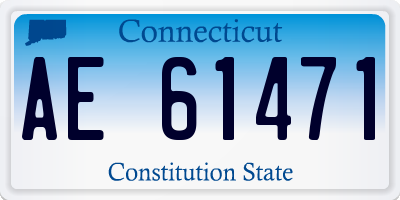 CT license plate AE61471