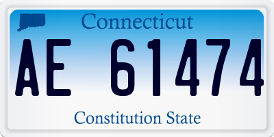 CT license plate AE61474