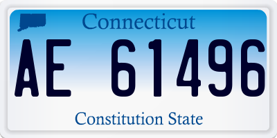 CT license plate AE61496