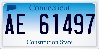 CT license plate AE61497