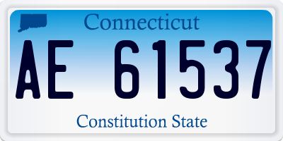 CT license plate AE61537