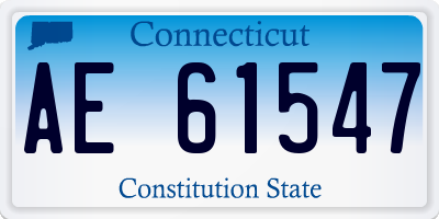CT license plate AE61547