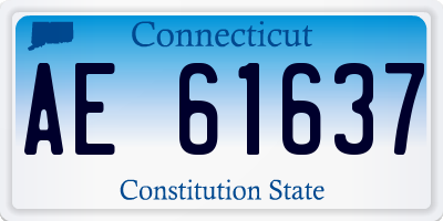 CT license plate AE61637