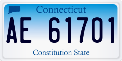 CT license plate AE61701