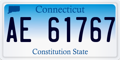 CT license plate AE61767