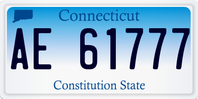 CT license plate AE61777