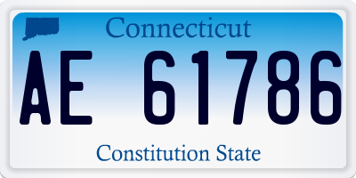 CT license plate AE61786