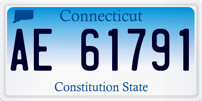 CT license plate AE61791