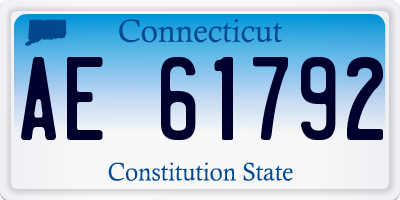 CT license plate AE61792