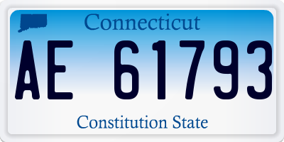 CT license plate AE61793