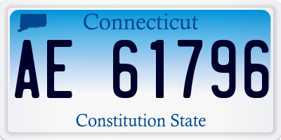 CT license plate AE61796