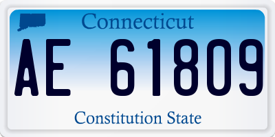 CT license plate AE61809
