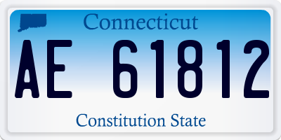 CT license plate AE61812