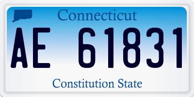 CT license plate AE61831