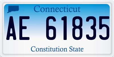 CT license plate AE61835