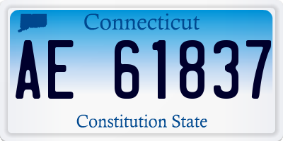CT license plate AE61837