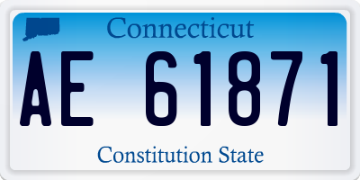 CT license plate AE61871