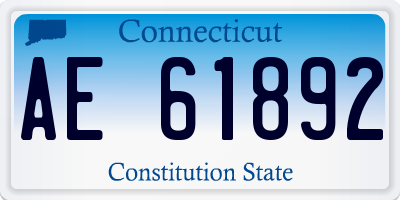 CT license plate AE61892