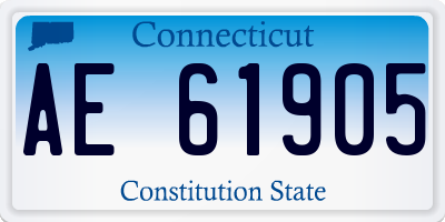CT license plate AE61905