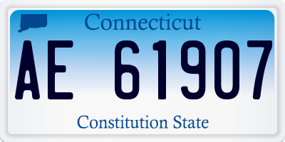 CT license plate AE61907