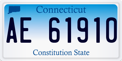 CT license plate AE61910