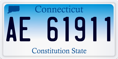 CT license plate AE61911