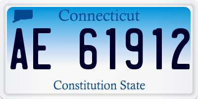 CT license plate AE61912
