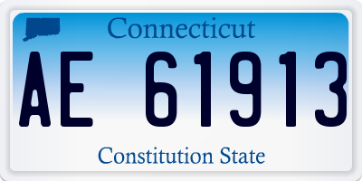 CT license plate AE61913