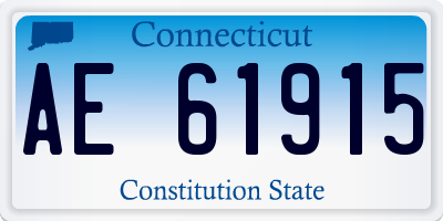 CT license plate AE61915
