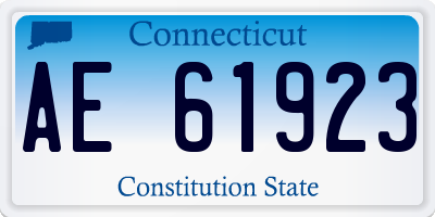 CT license plate AE61923