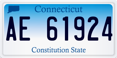 CT license plate AE61924