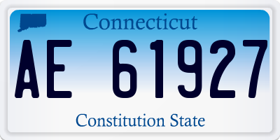 CT license plate AE61927