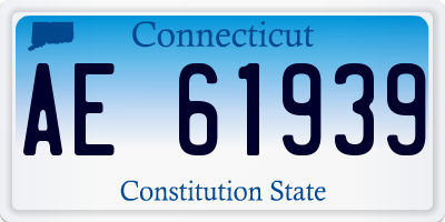 CT license plate AE61939