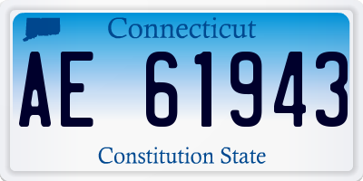 CT license plate AE61943