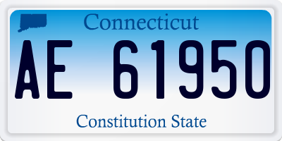 CT license plate AE61950