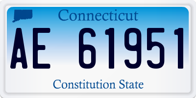 CT license plate AE61951